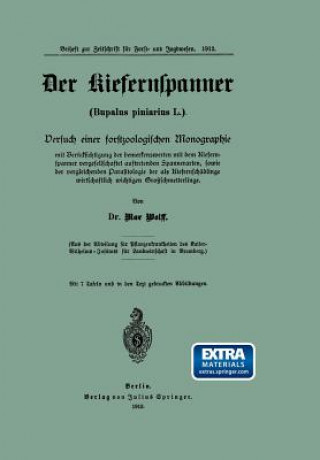 Könyv Der Kiefernspanner (Bupalus Piniarius L.) Max Wolff