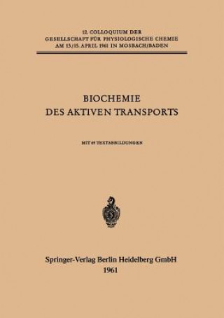 Buch Biochemie Des Aktiven Transports Hans H. Ussing