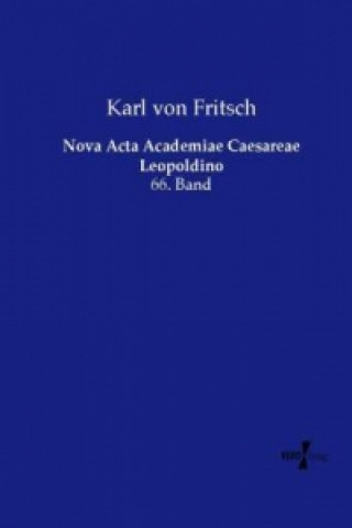 Kniha Nova Acta Academiae Caesareae Leopoldino Karl von Fritsch