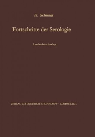 Kniha Fortschritte Der Serologie Hans Schmidt