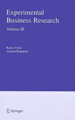 Livre Experimental Business Research Rami Zwick