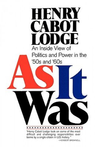 Knjiga As It Was Henry Cabot Lodge