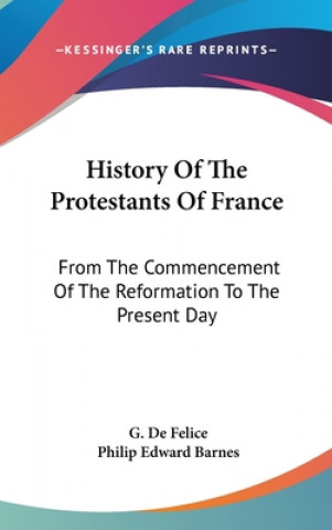 Kniha History Of The Protestants Of France: From The Commencement Of The Reformation To The Present Day G. De Felice