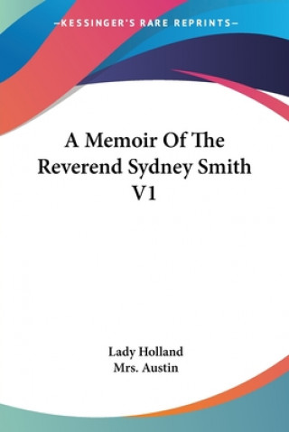 Carte A Memoir Of The Reverend Sydney Smith V1 Lady Holland