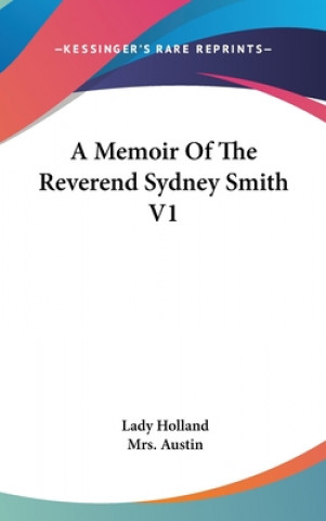 Książka A Memoir Of The Reverend Sydney Smith V1 Lady Holland