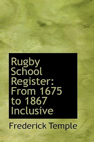 Könyv Rugby School Register Temple