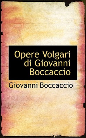 Knjiga Opere Volgari Di Giovanni Boccaccio Professor Giovanni Boccaccio