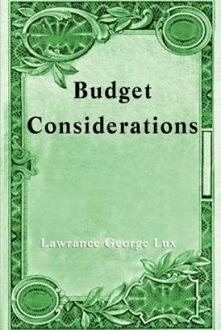 Książka Budget Considerations Lawrance George Lux