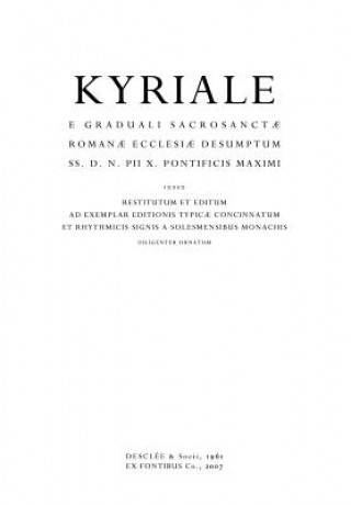 Könyv Kyriale Romanum (1961) Roman Rite