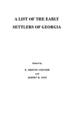 Książka List of the Early Settlers of Georgia Coulter