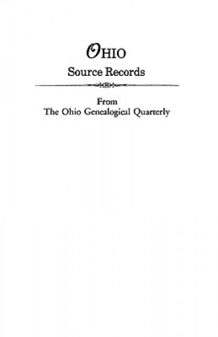 Kniha Ohio Source Records Genealogical Society Ohio Genealogical Society