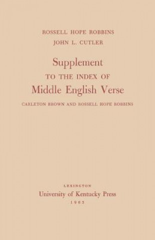 Kniha Supplement to the Index of Middle English Verse John L Cutler