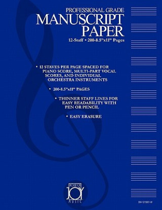 Kniha House of Joy Music Deluxe 12-Staff Manuscript Paper Ken Joy