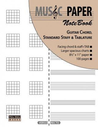 Carte MUSIC PAPER NoteBook - Guitar Chord, Standard Staff & Tablature Ashkan Mashhour