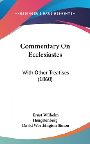 Livro Commentary On Ecclesiastes Ernst Wilhelm Hengstenberg