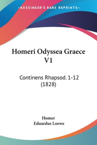 Kniha Homeri Odyssea Graece V1 Homer