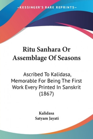 Carte Ritu Sanhara Or Assemblage Of Seasons Kalidasa