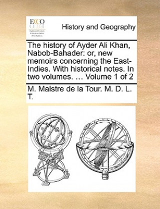 Carte History of Ayder Ali Khan, Nabob-Bahader M. Maistre de la Tour. M. D. L. T.