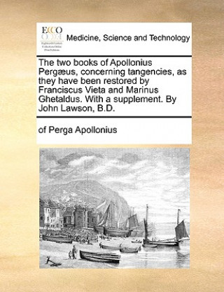 Kniha Two Books of Apollonius Perg us, Concerning Tangencies, as They Have Been Restored by Franciscus Vieta and Marinus Ghetaldus. with a Supplement. by Jo of Perga Apollonius