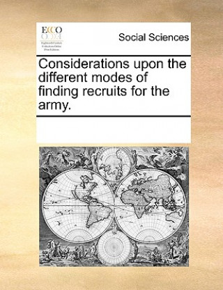 Livre Considerations Upon the Different Modes of Finding Recruits for the Army. Multiple Contributors