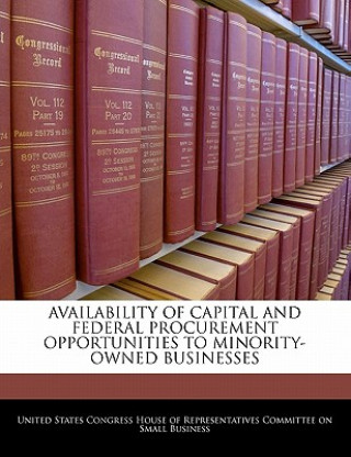 Kniha AVAILABILITY OF CAPITAL AND FEDERAL PROCUREMENT OPPORTUNITIES TO MINORITY-OWNED BUSINESSES 