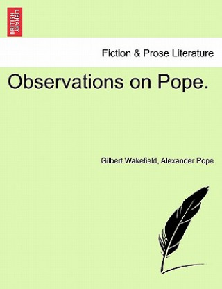 Knjiga Observations on Pope. Alexander Pope