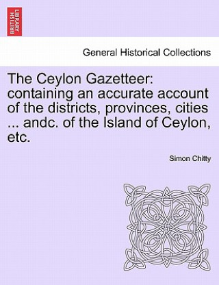 Carte Ceylon Gazetteer Simon Chitty