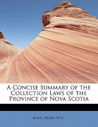 Kniha Concise Summary of the Collection Laws of the Province of Nova Scotia Boak Henry W C