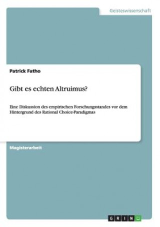 Kniha Gibt es echten Altruismus? Patrick Fatho