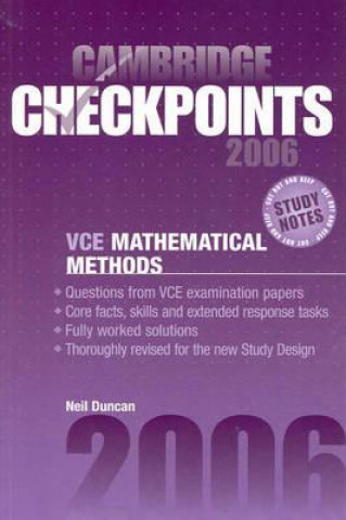 Book Cambridge Checkpoints VCE Mathematical Methods 2006 Neil Duncan