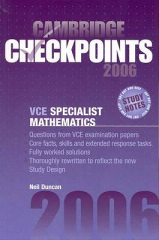 Book Cambridge Checkpoints VCE Specialist Mathematics 2006 Neil Duncan