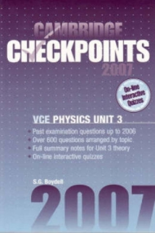 Carte Cambridge Checkpoints VCE Physics Unit 3 2007 Sydney Boydell