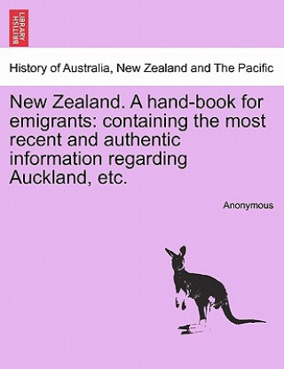 Könyv New Zealand. a Hand-Book for Emigrants Anonymous