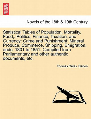 Книга Statistical Tables of Population, Mortality, Food, Thomas Gates Darton