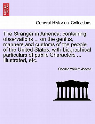 Libro Stranger in America Charles William Janson