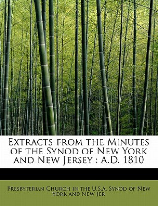 Libro Extracts from the Minutes of the Synod of New York and New Jersey Church in the U S a Synod of New York a