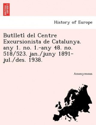 Book Butlleti del Centre Excursionista de Catalunya. Any 1. No. 1.-Any 48. No. 518/523. Jan./Juny 1891-Jul./Des. 1938. Anonymous