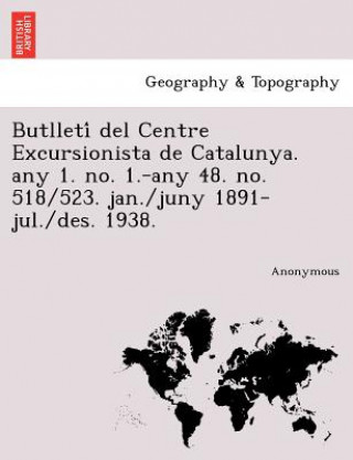 Book Butlleti del Centre Excursionista de Catalunya. Any 1. No. 1.-Any 48. No. 518/523. Jan./Juny 1891-Jul./Des. 1938. Anonymous