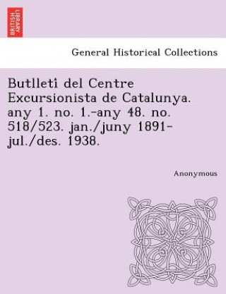 Carte Butlleti del Centre Excursionista de Catalunya. Any 1. No. 1.-Any 48. No. 518/523. Jan./Juny 1891-Jul./Des. 1938. Anonymous
