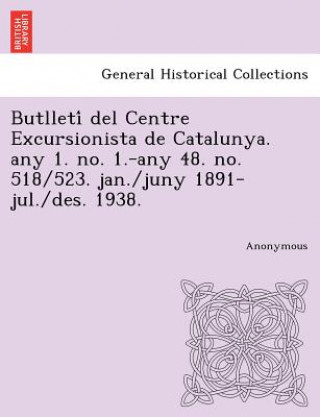 Kniha Butlleti del Centre Excursionista de Catalunya. Any 1. No. 1.-Any 48. No. 518/523. Jan./Juny 1891-Jul./Des. 1938. Anonymous