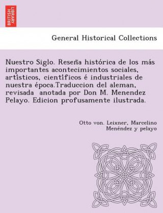 Książka Nuestro Siglo. Resen a histo rica de los ma s importantes acontecimientos sociales, arti sticos, cienti ficos e  industriales de nuestra e poca.Traduc Marcelino Mene Ndez y Pelayo