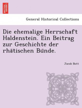 Könyv Ehemalige Herrschaft Haldenstein. Ein Beitrag Zur Geschichte Der Rha Tischen Bu Nde. Jacob Bott