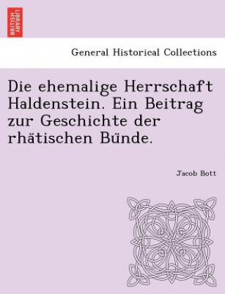 Książka Ehemalige Herrschaft Haldenstein. Ein Beitrag Zur Geschichte Der Rha Tischen Bu Nde. Jacob Bott