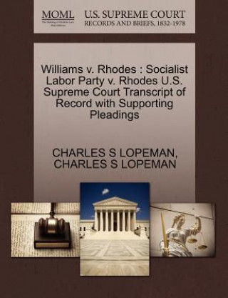 Kniha Williams V. Rhodes Charles S Lopeman