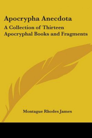 Book Apocrypha Anecdota Montague Rhodes James