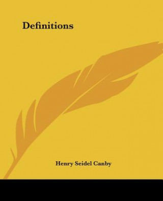 Książka Definitions Henry Seidel Canby