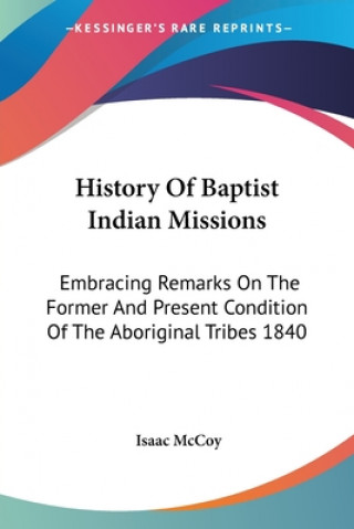 Carte History Of Baptist Indian Missions Isaac McCoy