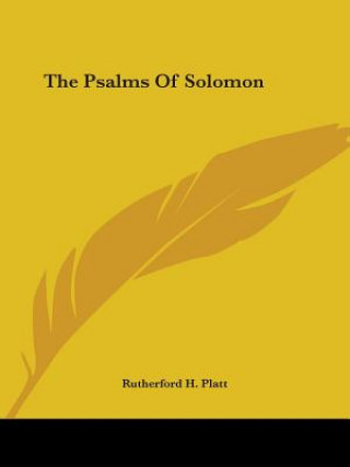 Książka The Psalms Of Solomon Rutherford H. Platt