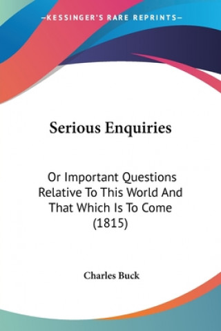 Knjiga Serious Enquiries Charles Buck