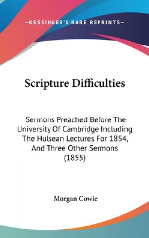 Livro Scripture Difficulties Morgan Cowie